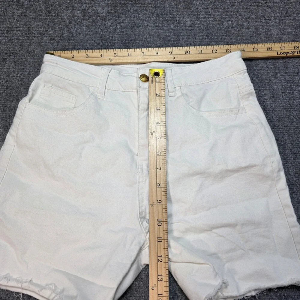 OAT‎ New York White High Rise Raw Hem Denim Shorts Size 8 29 50024-SJ